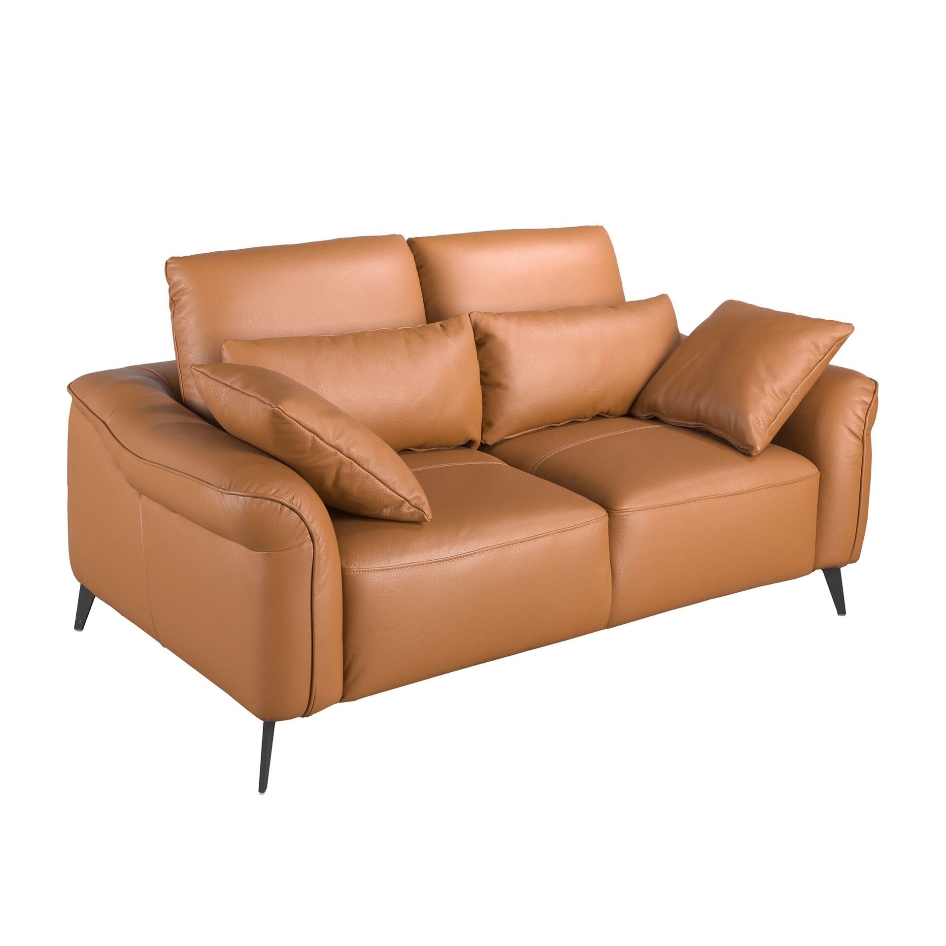 3-seters sofa brunt skinn
