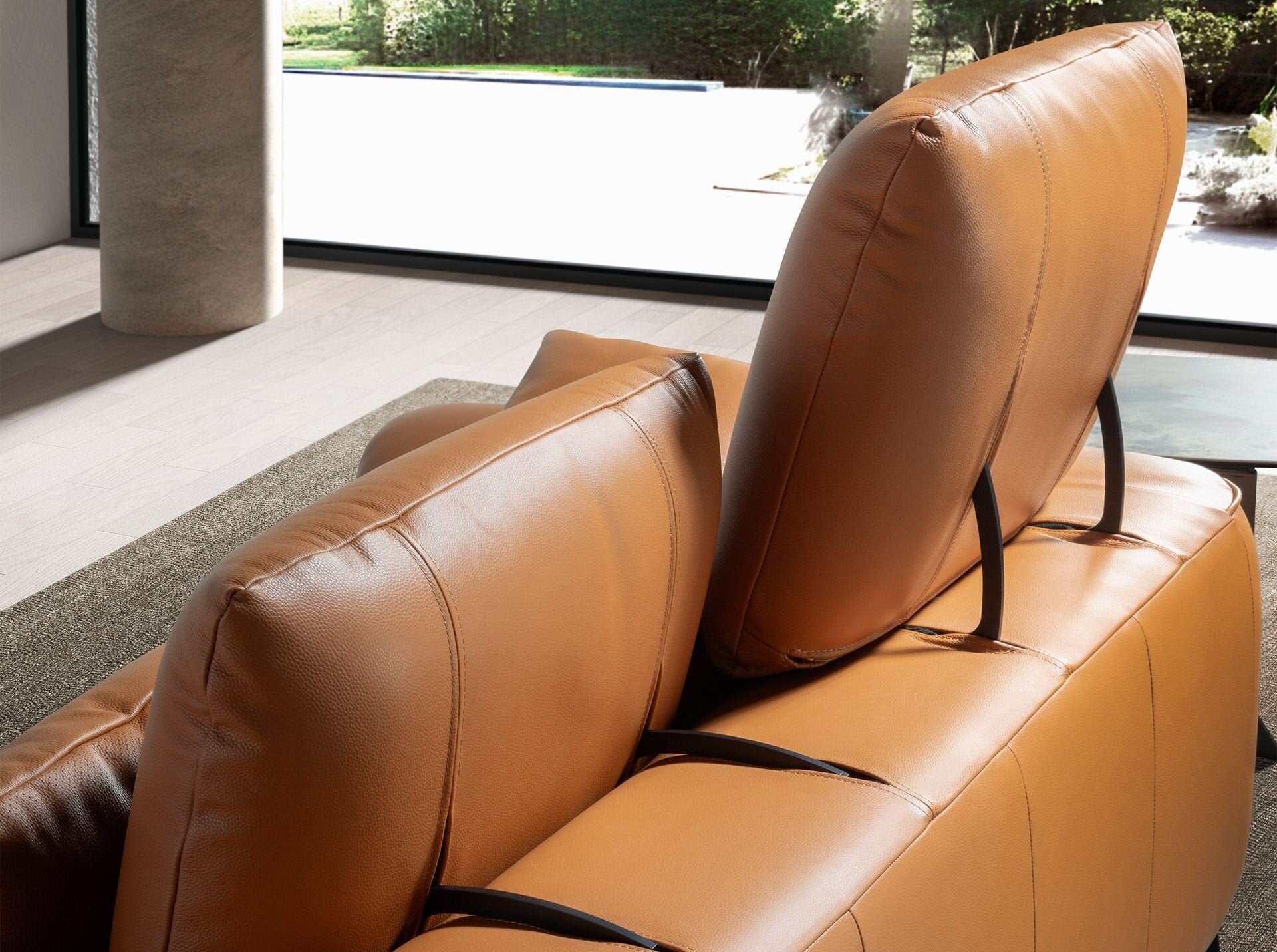 3-seters sofa brunt skinn