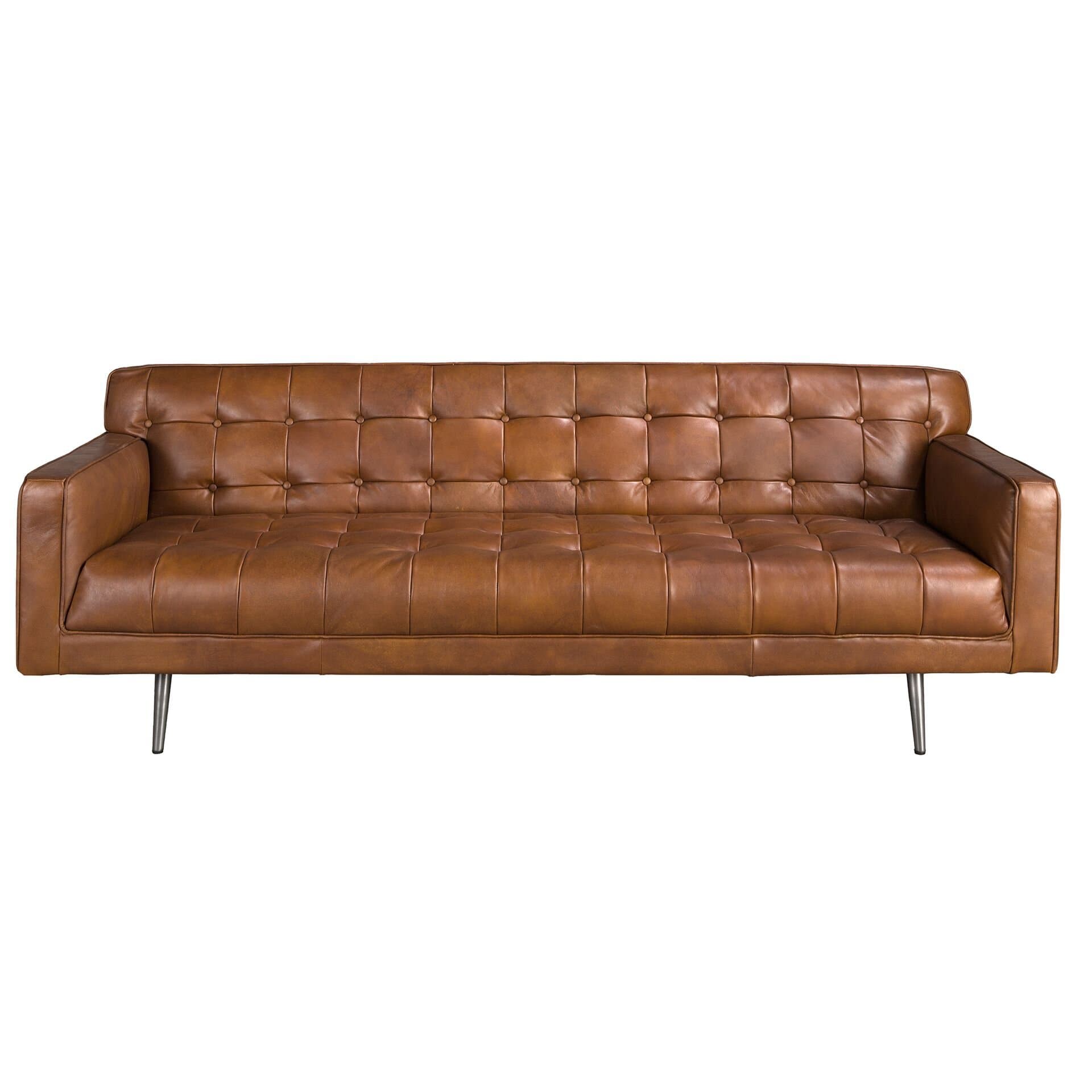 Chester 3-seters sofa i mørkebrunt skinn