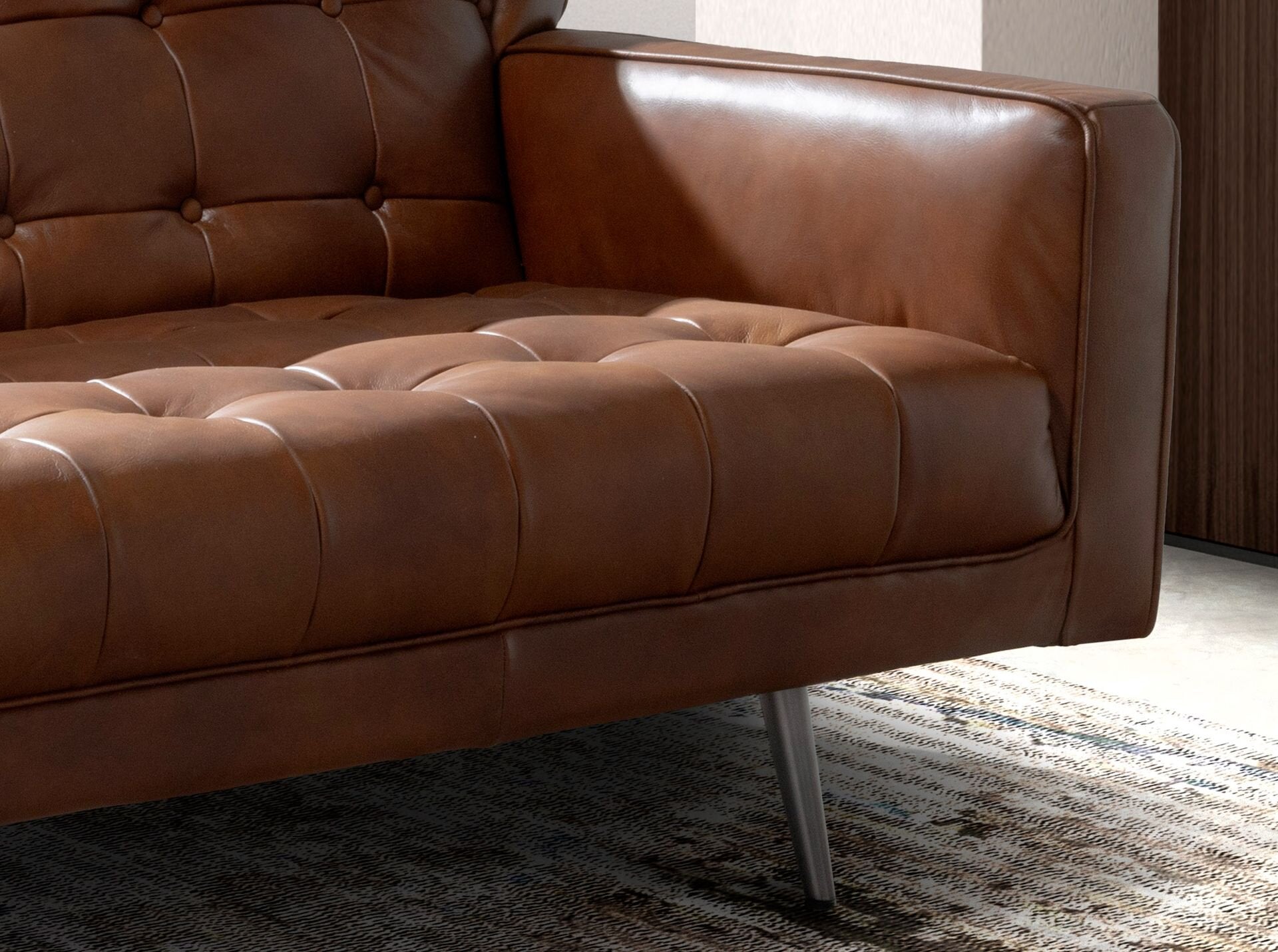 Chester 2-seters sofa i mørkebrunt skinn
