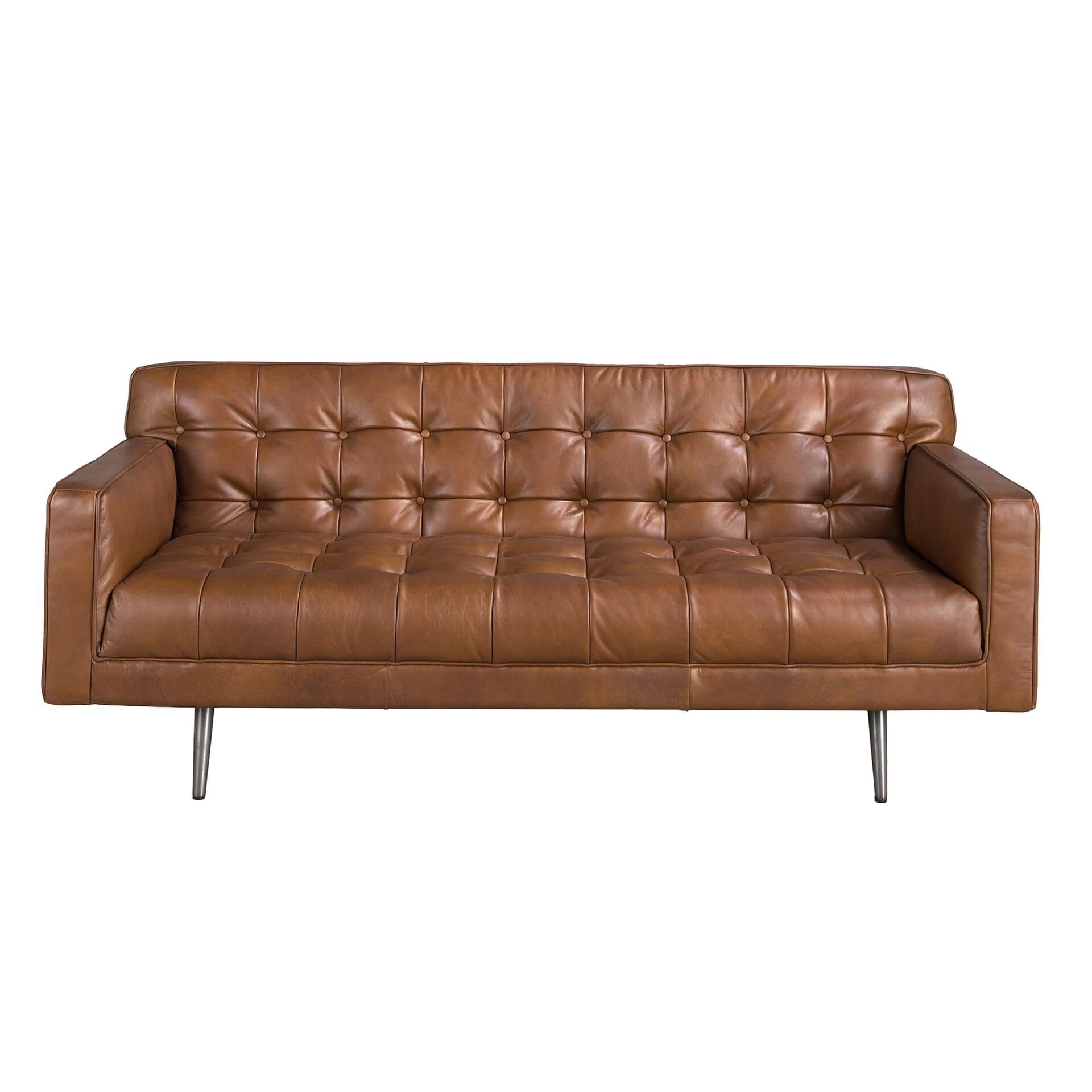 Chester 2-seters sofa i mørkebrunt skinn