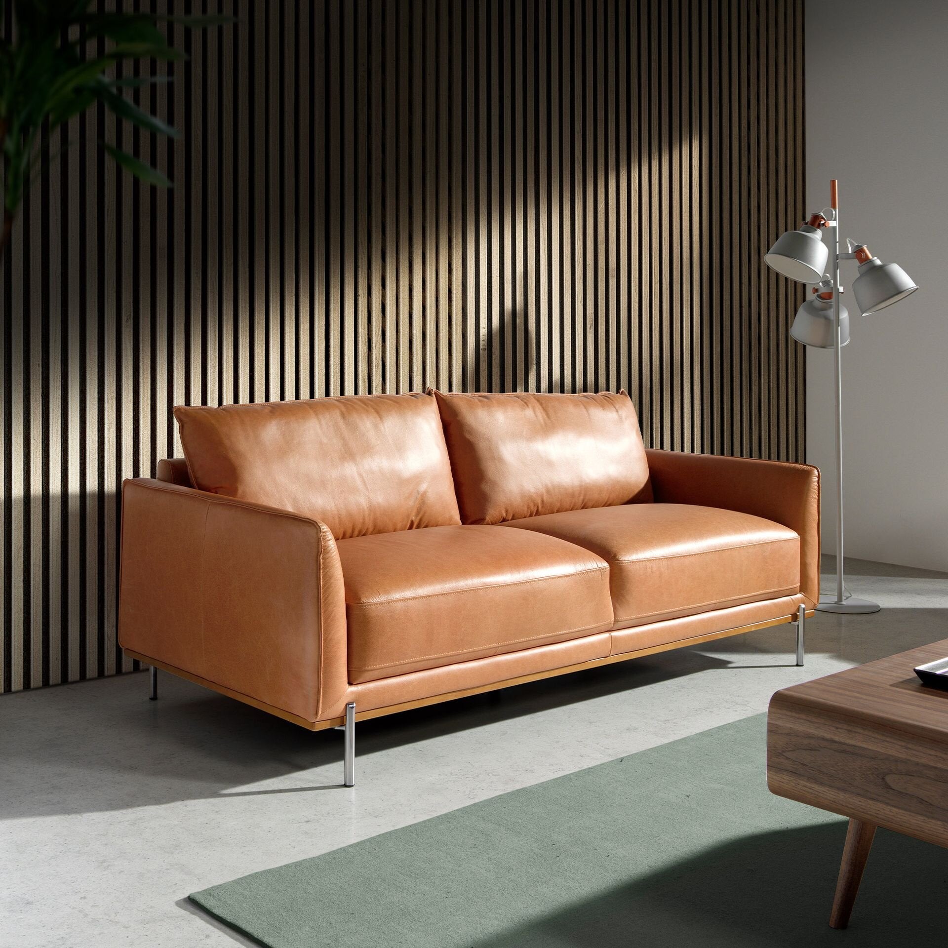 3-seters sofa Brunt skinn