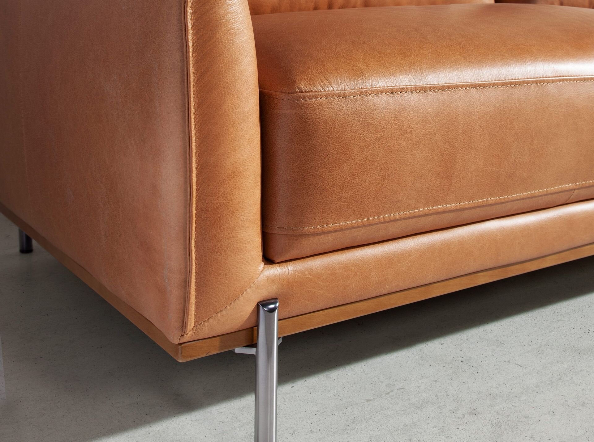3-seters sofa Brunt skinn