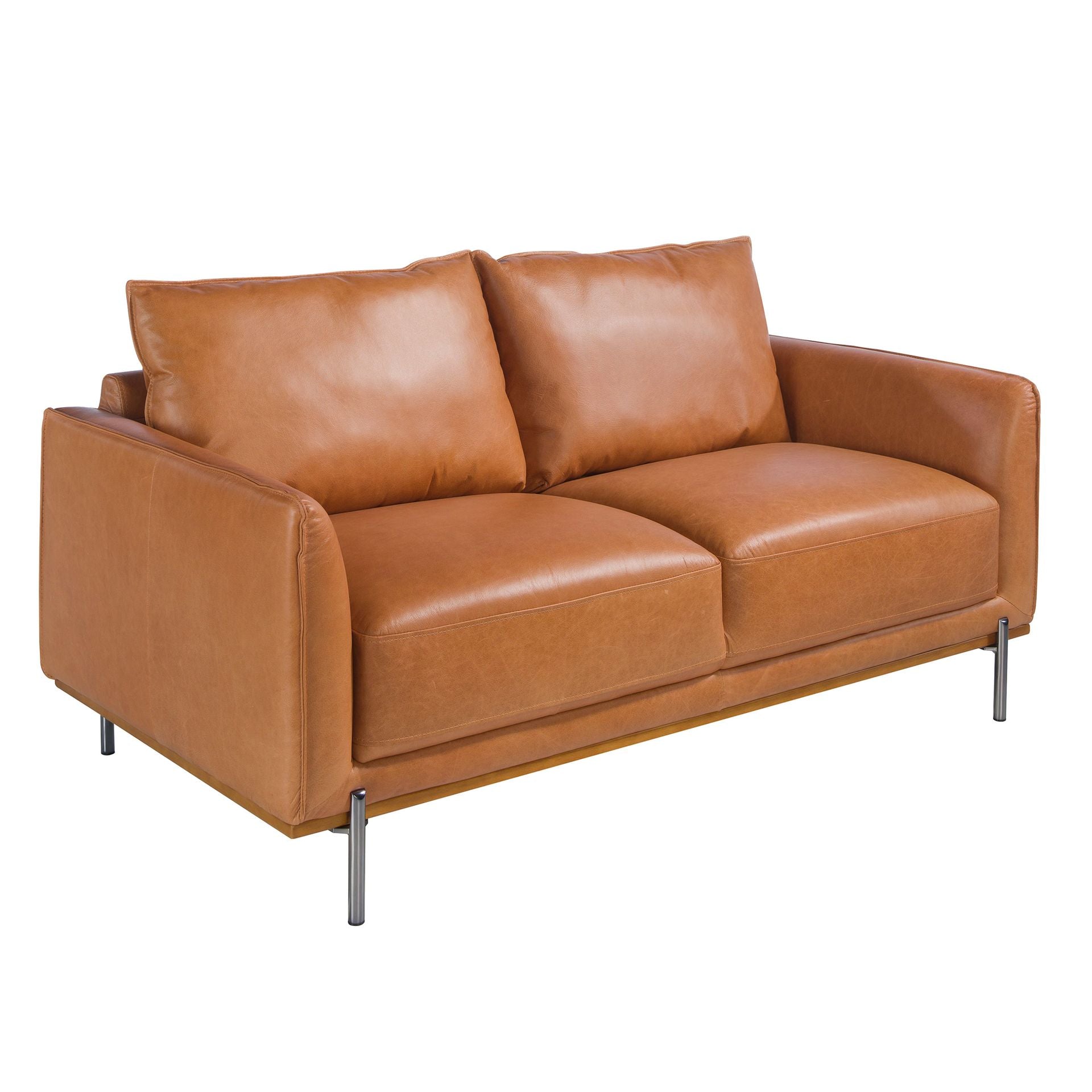 Brun 2-seters sofa i skinn