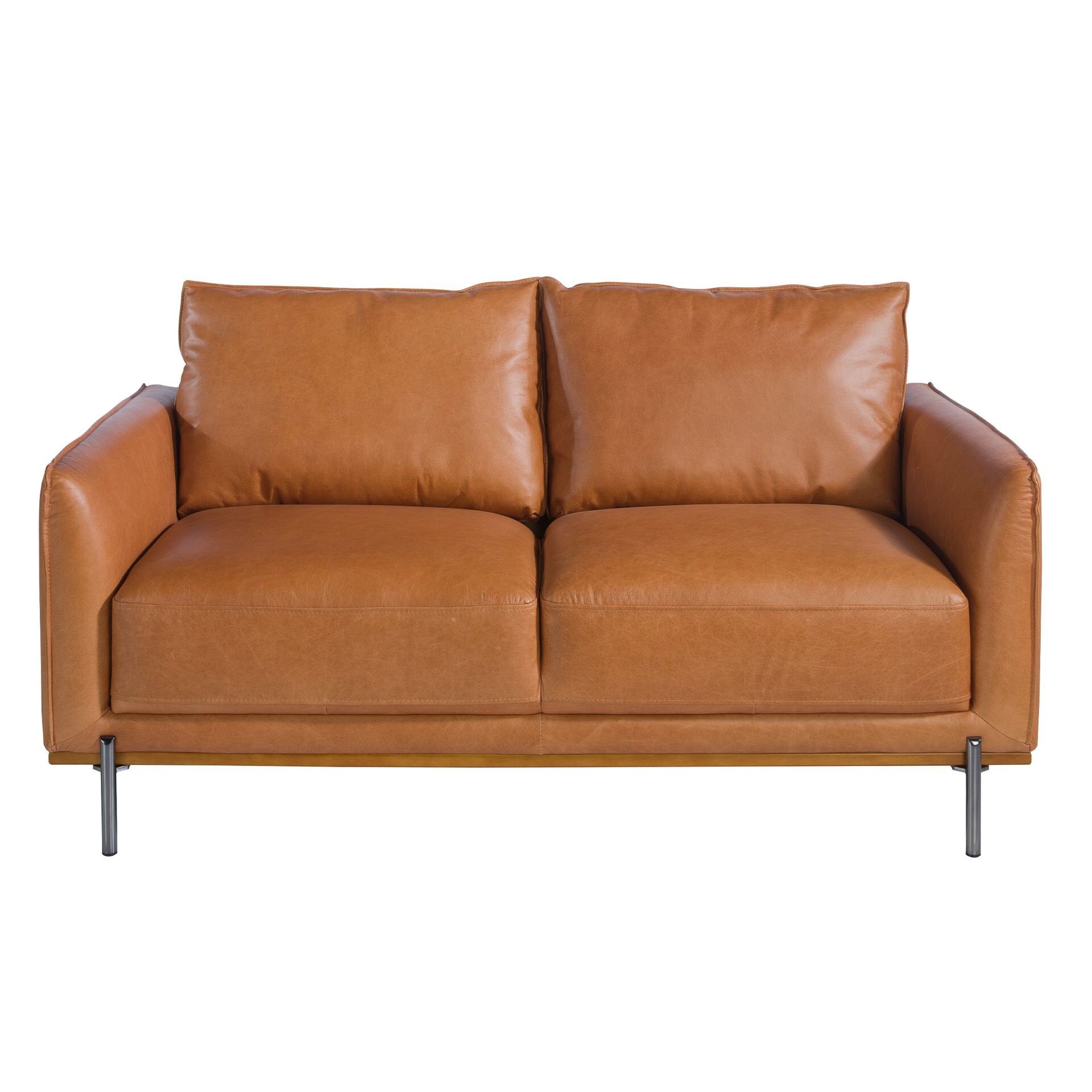 Brun 2-seters sofa i skinn