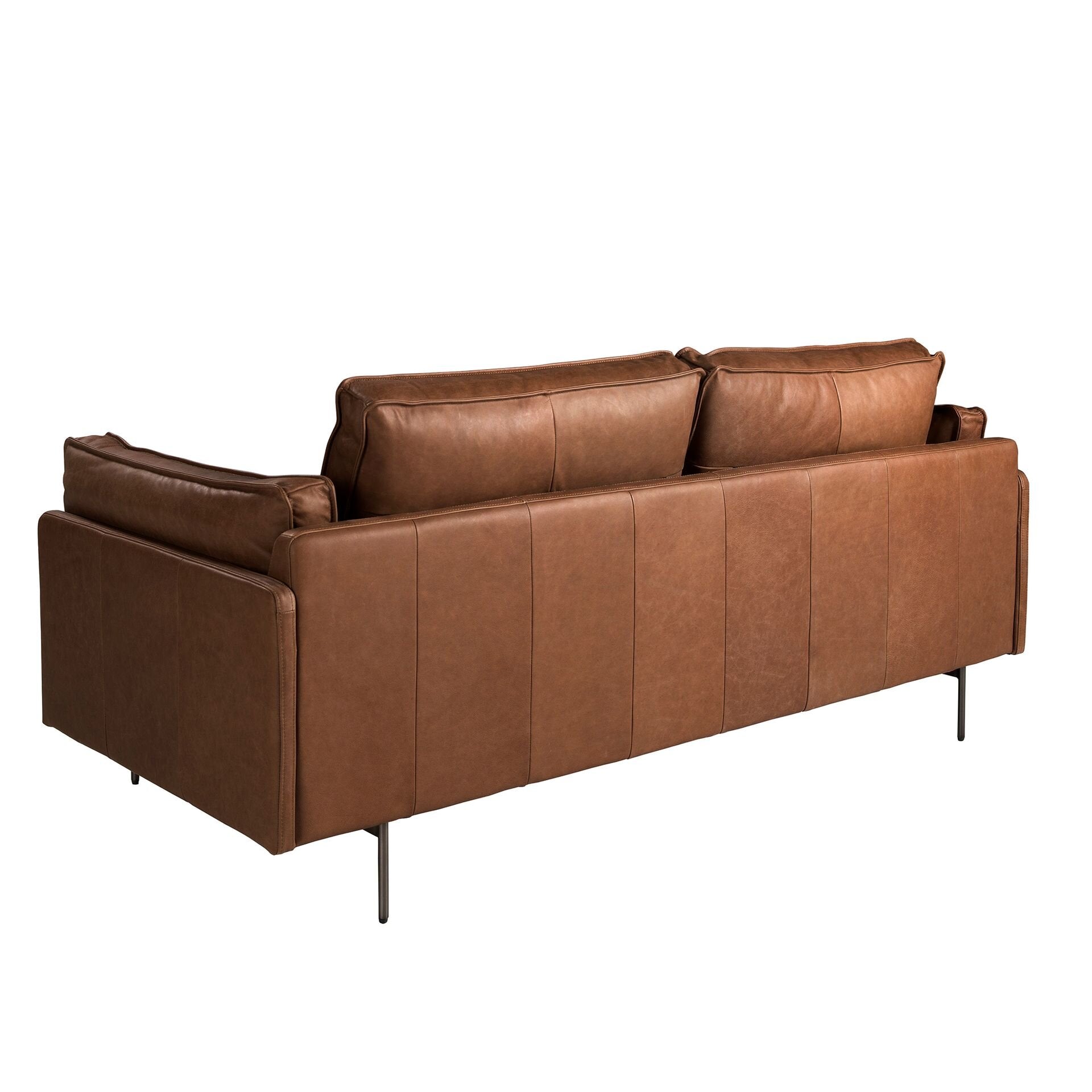 2-seters sofa Tobakk Brunt skinn