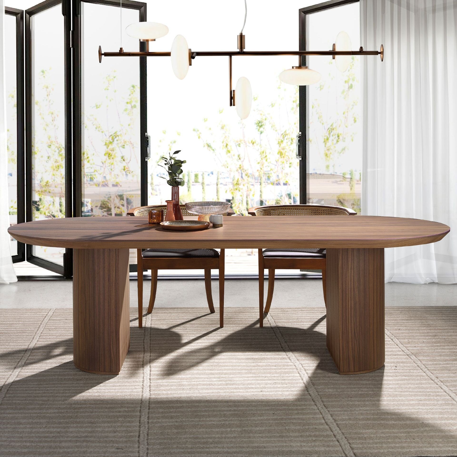 Oval Half Point Walnut Spisebord