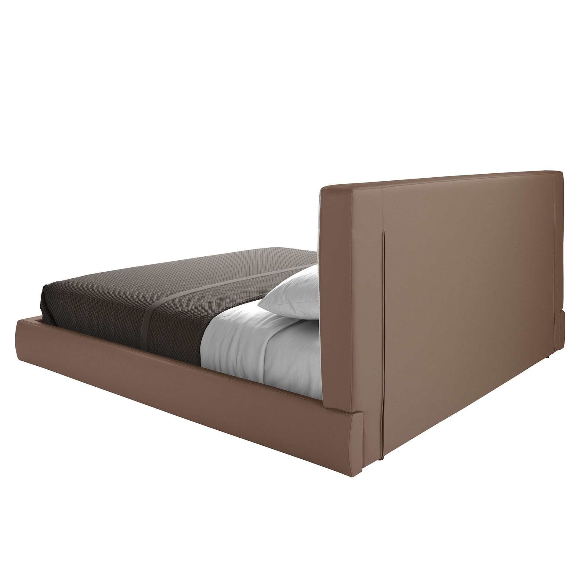 Seng i brunt stoff og Eco-Leather