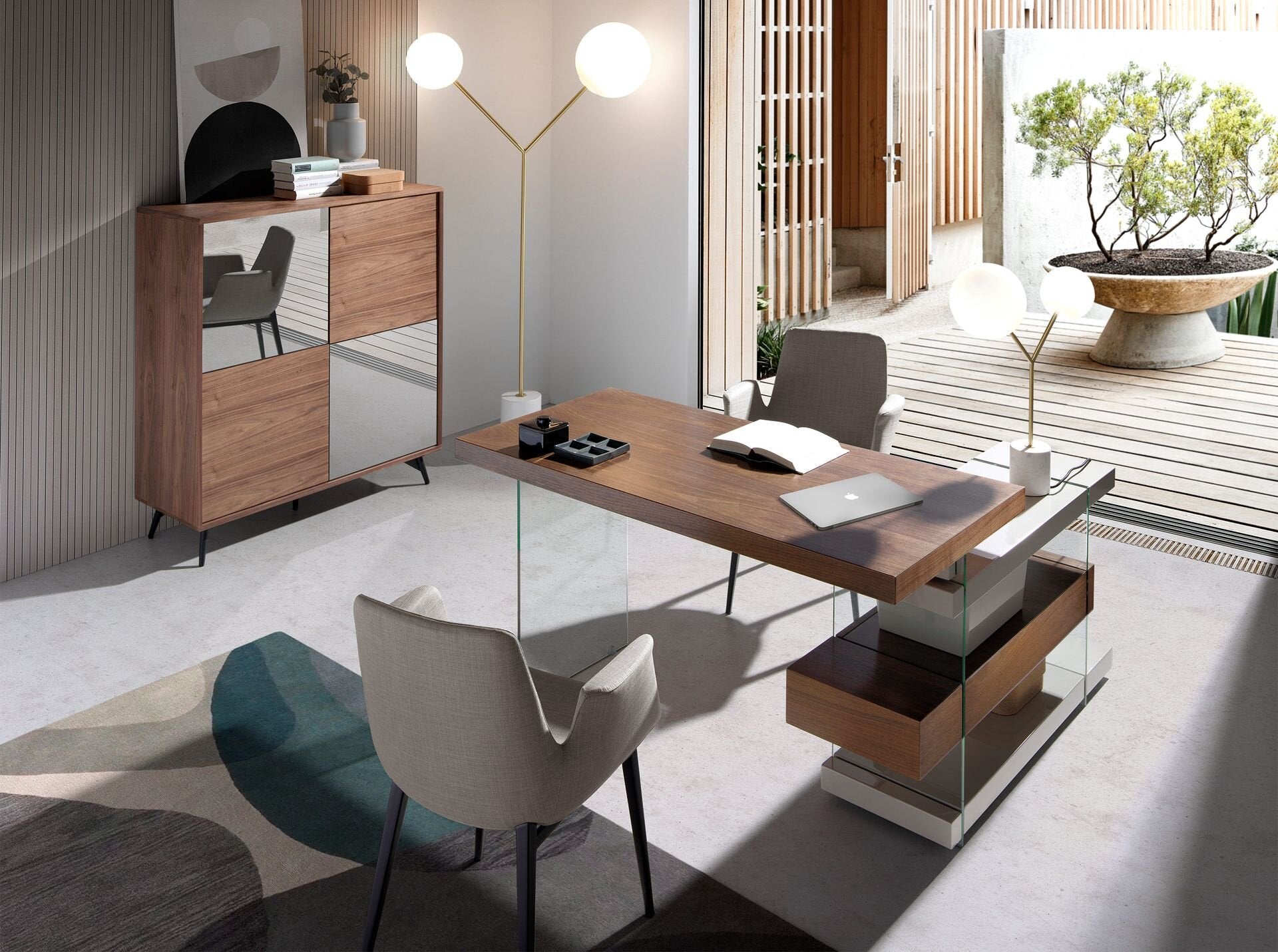 Bordlampe Hvit marmor
