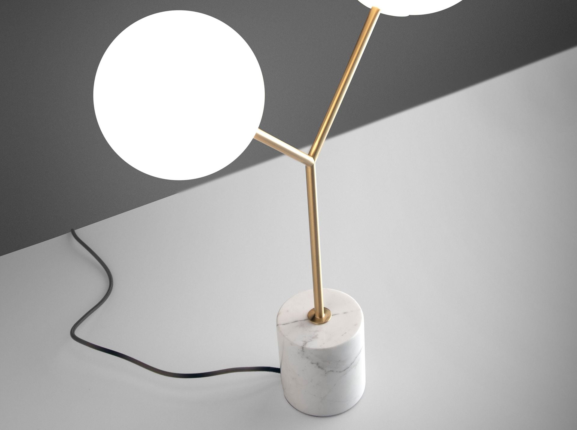 Bordlampe Hvit marmor