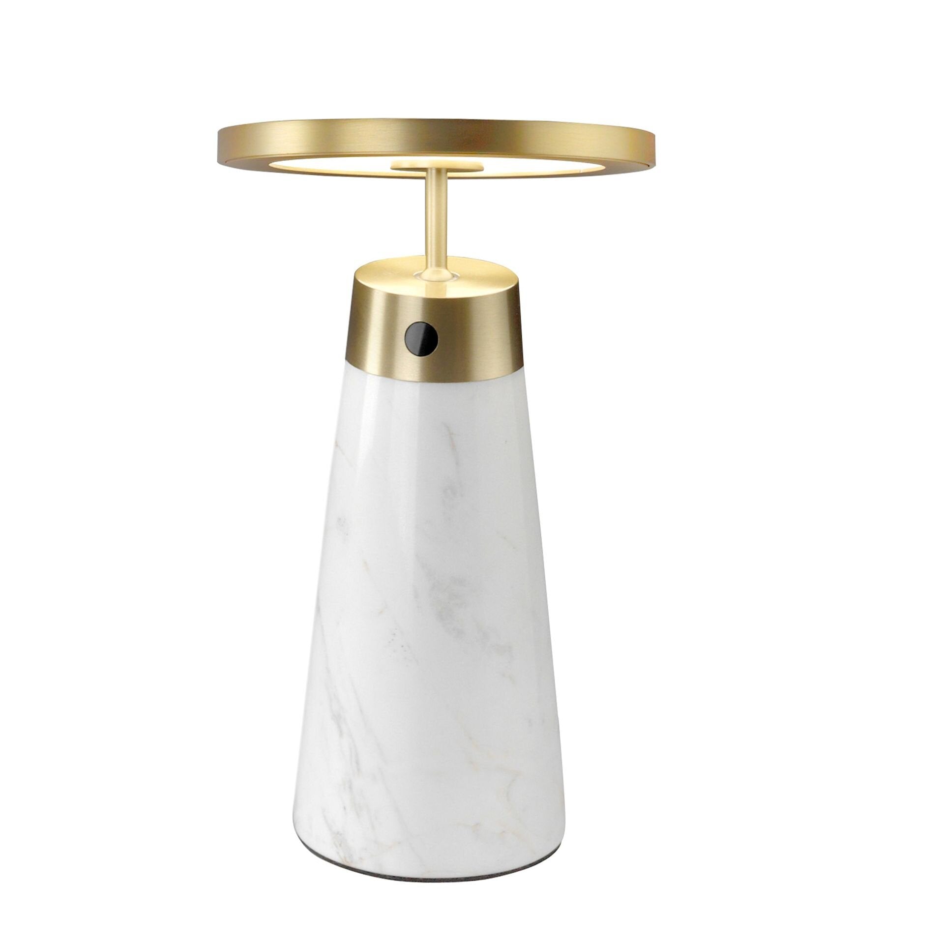 Bordlampe Hvit Marmor Gylden Stål