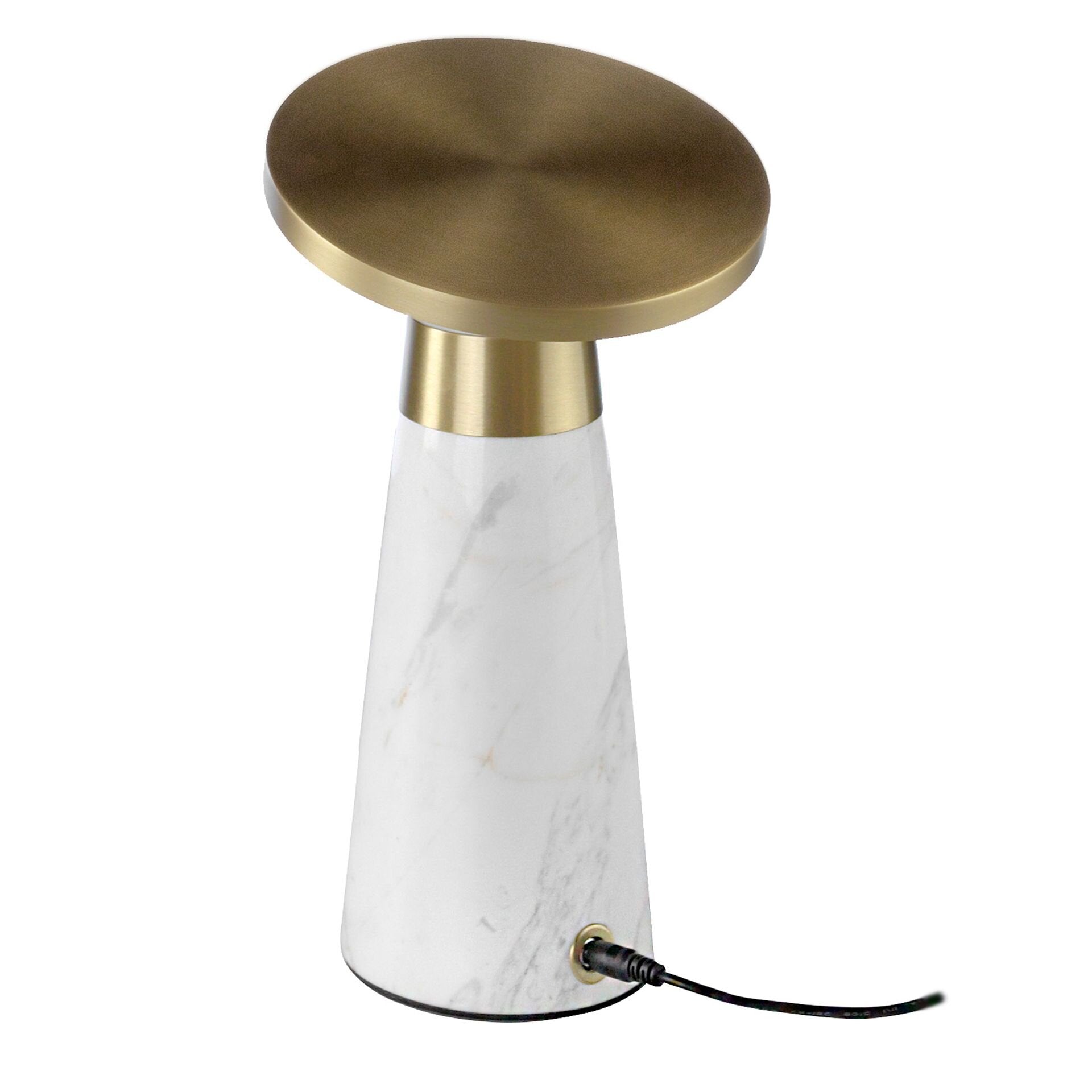 Bordlampe Hvit Marmor Gylden Stål