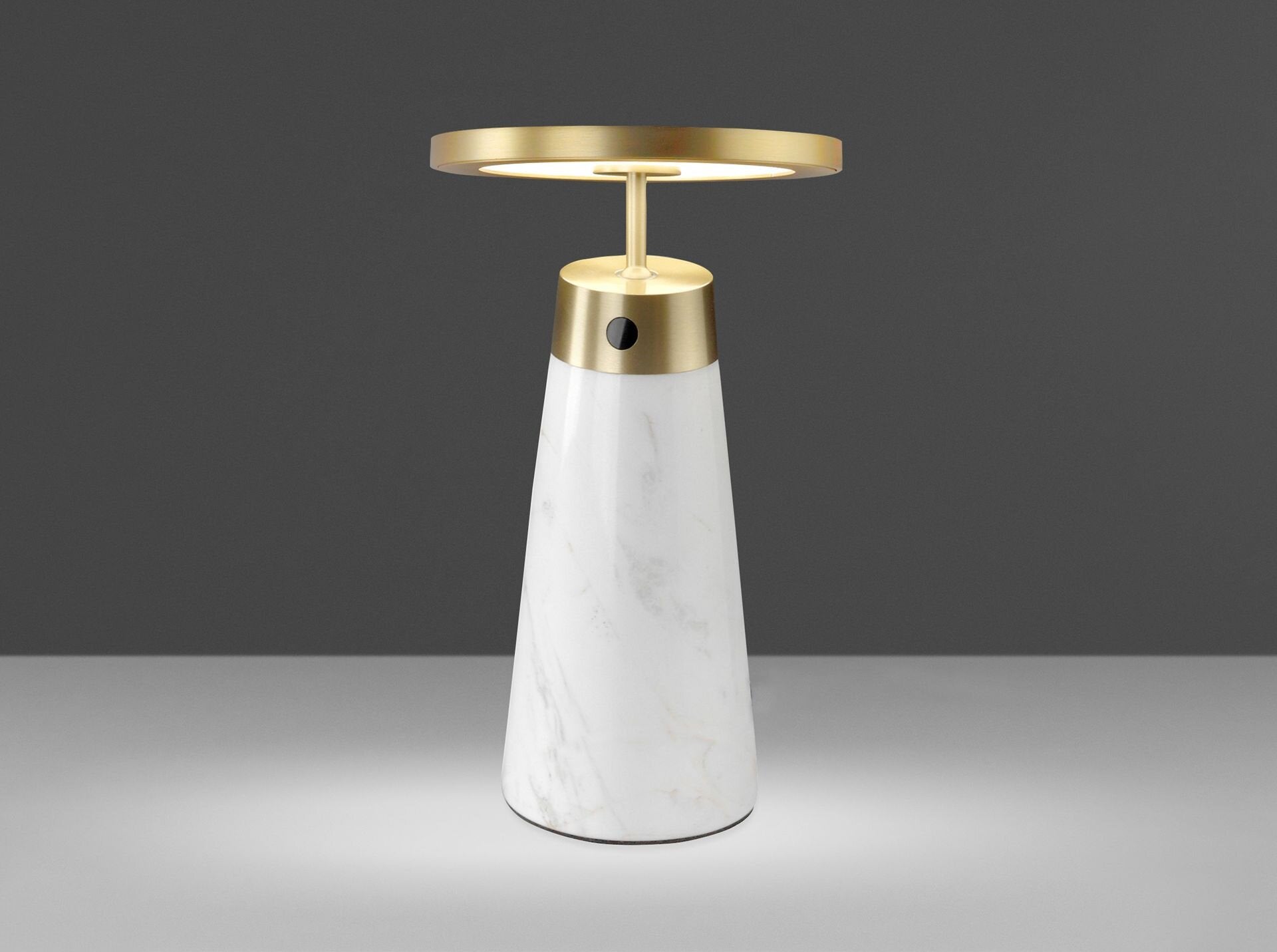 Bordlampe Hvit Marmor Gylden Stål