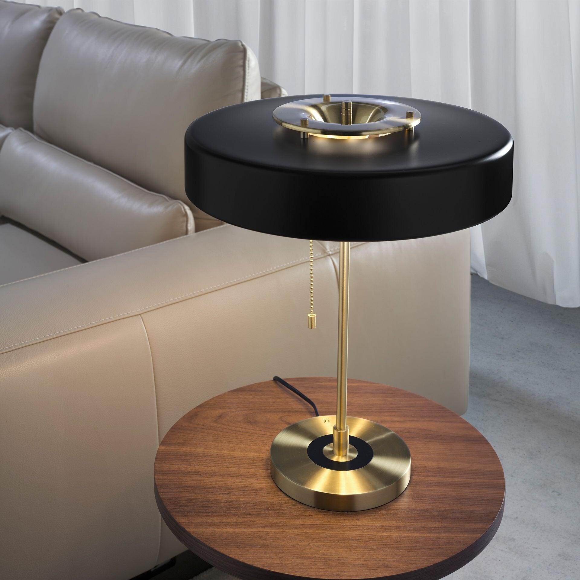 Bordlampe Gull Svart Aluminium