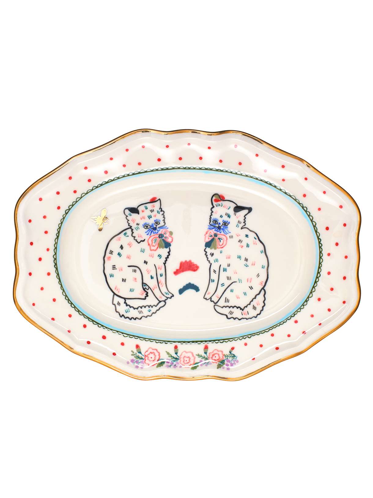 Oval tallerken med kattunger