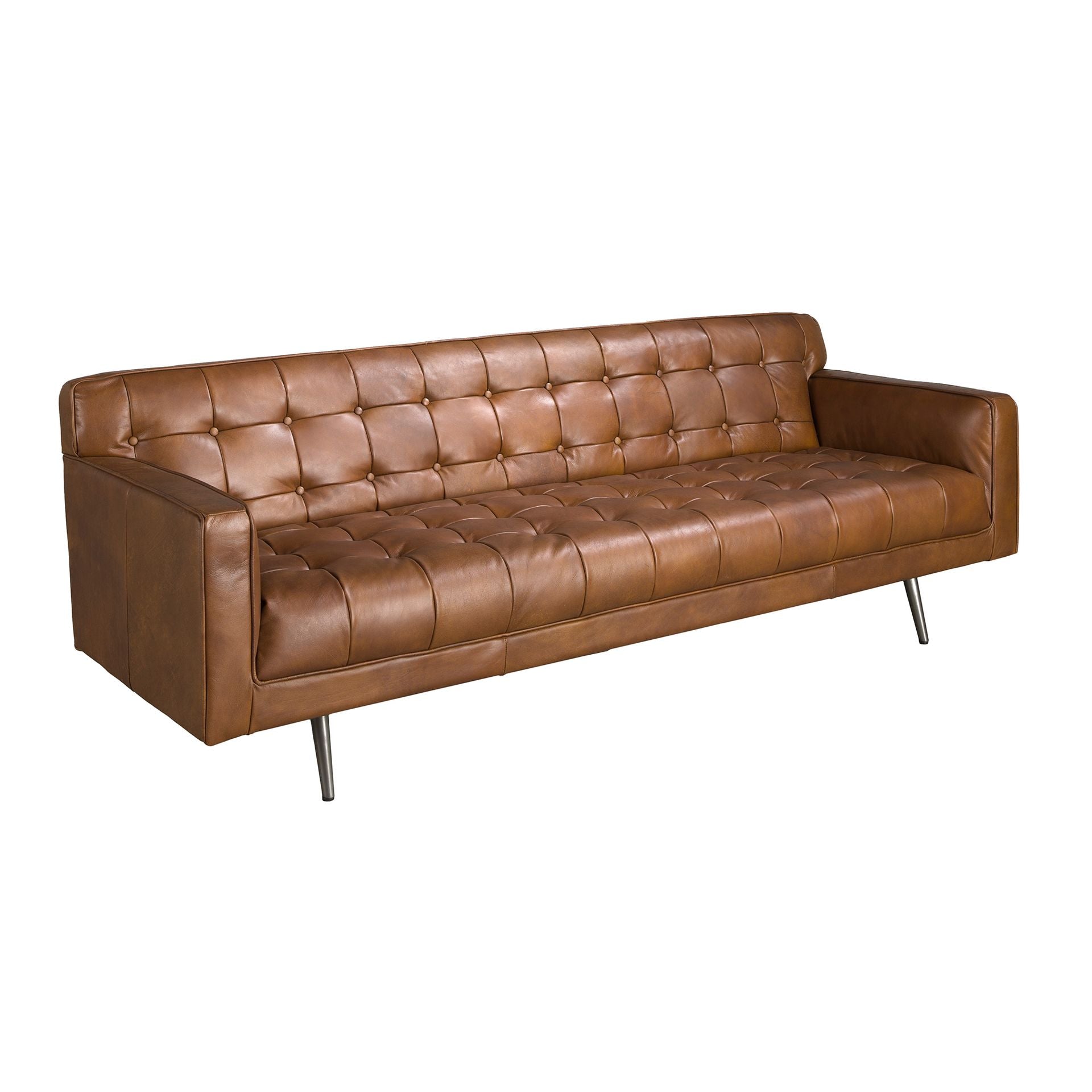 Chester 3-seters sofa i mørkebrunt skinn