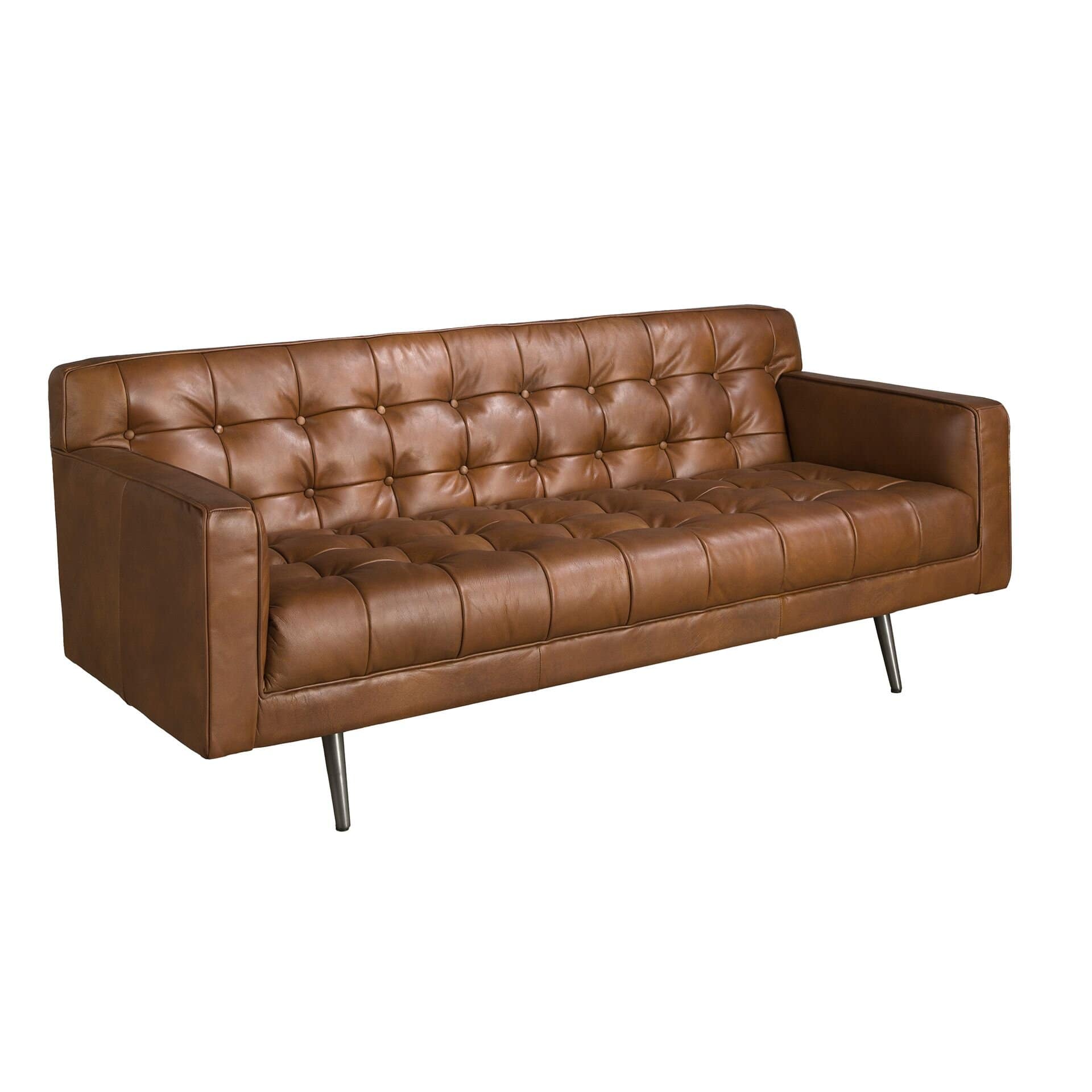Chester 2-seters sofa i mørkebrunt skinn