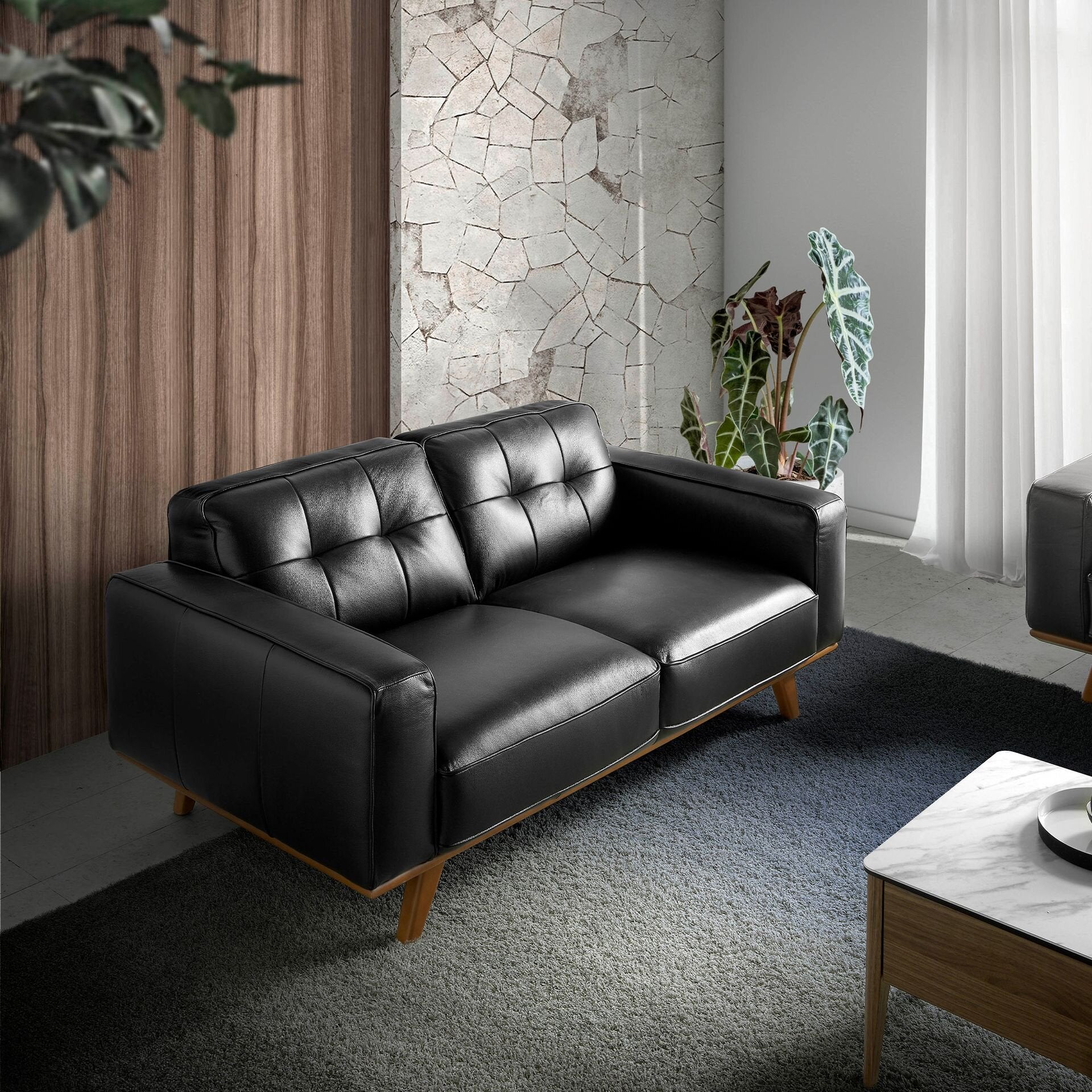 Chester 2-seters sofa Svart skinn