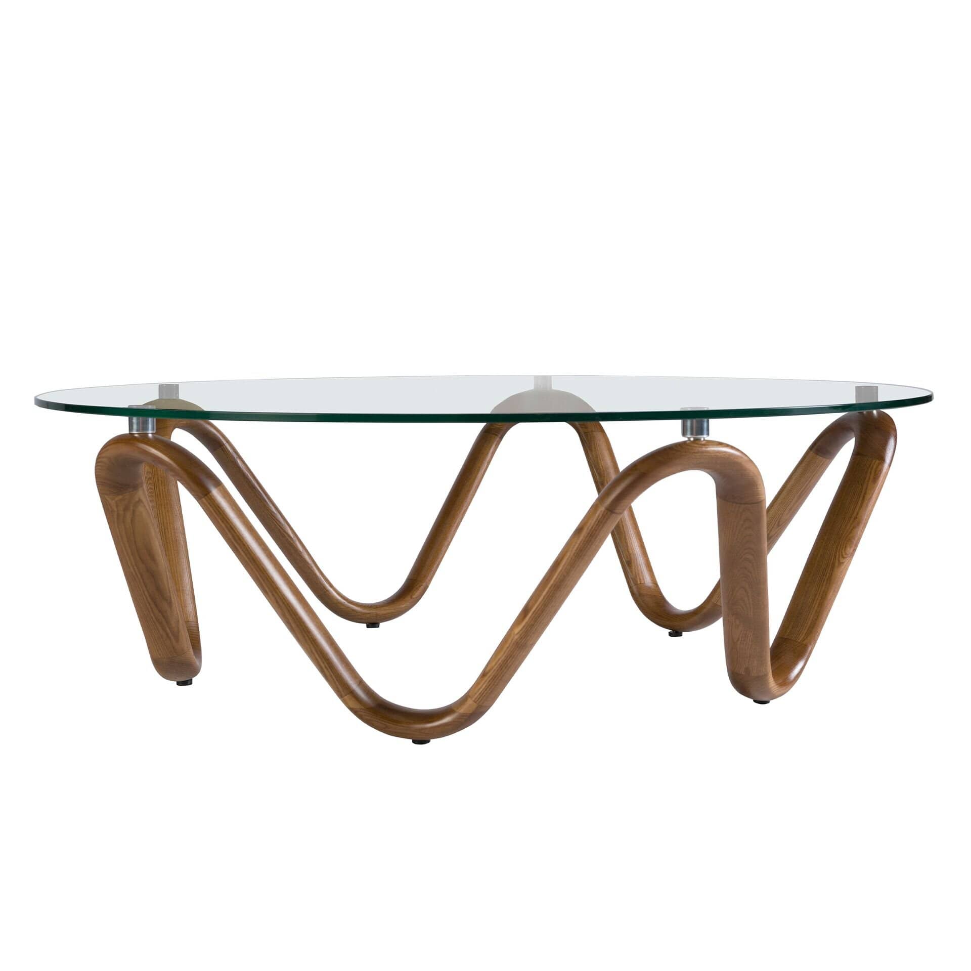 Rundt salongbord i glass