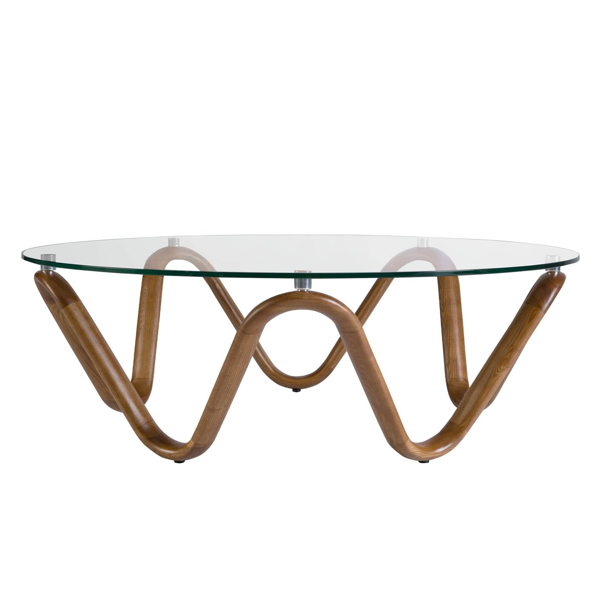 Rundt salongbord i glass