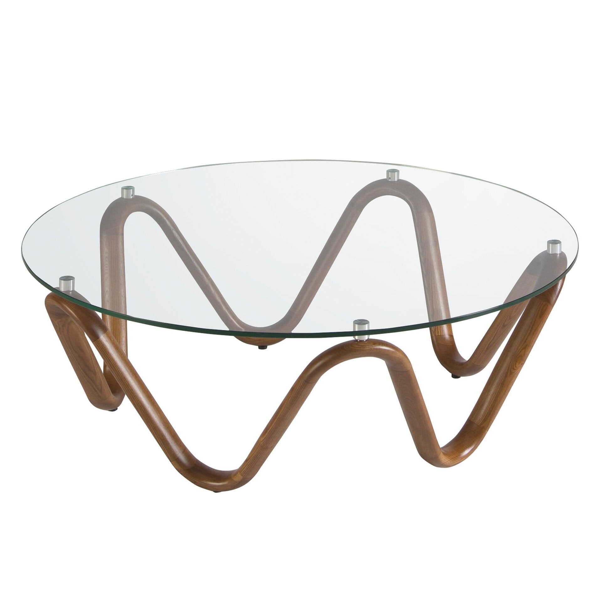 Rundt salongbord i glass